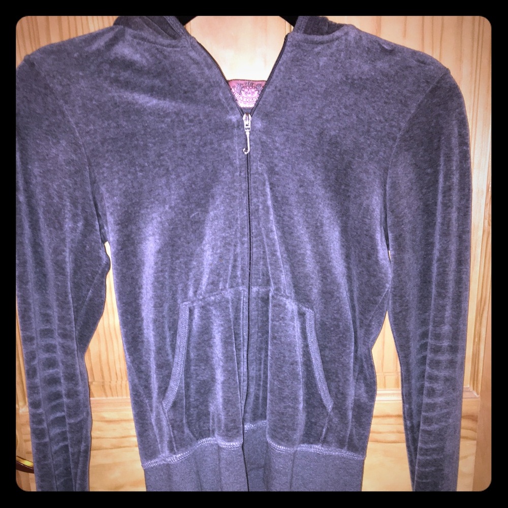 Dark Grey Juicy Couture Velour Hoodie ✨